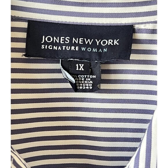 Women's Jones New York Signature Lavender/White Blouse, 1X - Picture 7 of 13